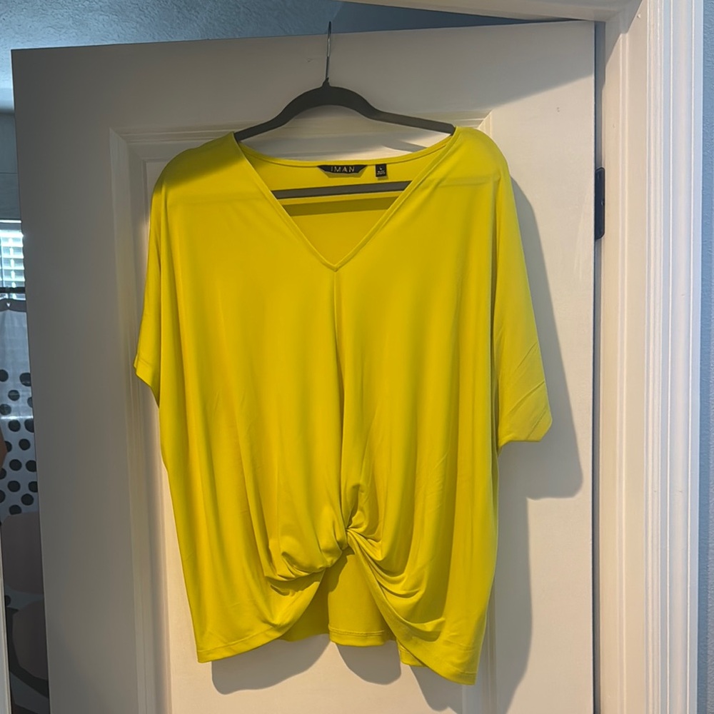 Yellow V-Neck Women's Top